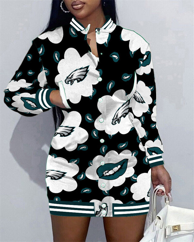 Philadelphia Eagles Women's Button Down Jacket Dress
