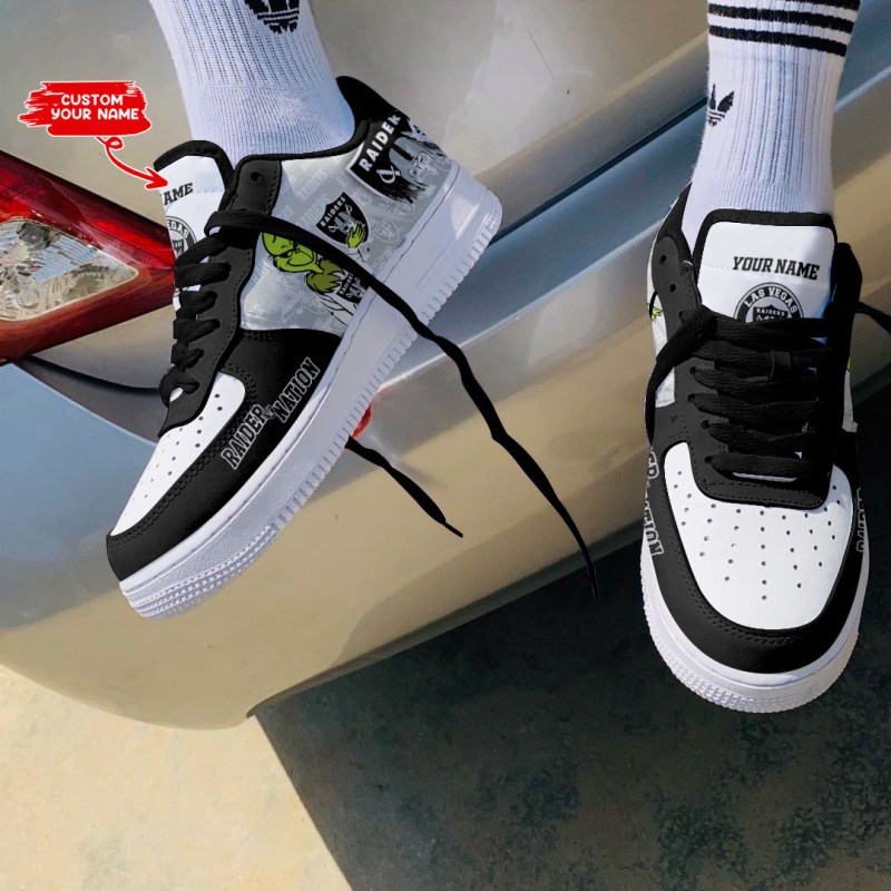 Las Vegas Raiders AF1 Shoes Side View