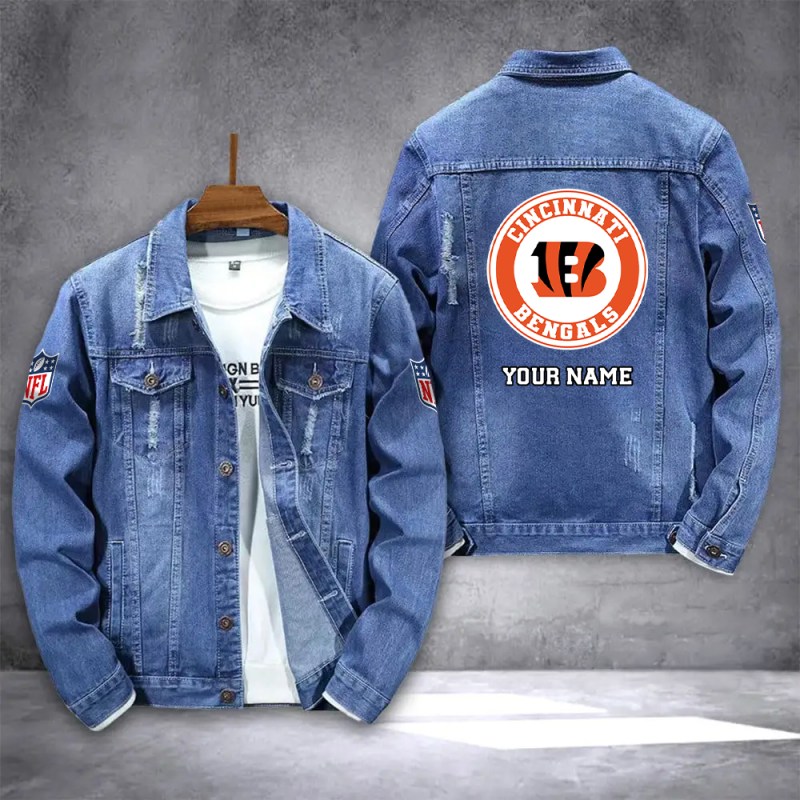 Cincinnati Bengals Denim Jacket Front View