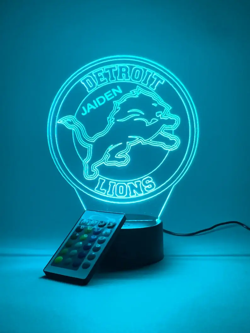 Detroit Lions Personalized 3D Lamp
