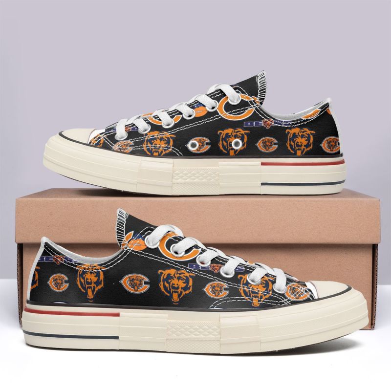 Chicago Bears New Low Top Canvas Shoes Side View