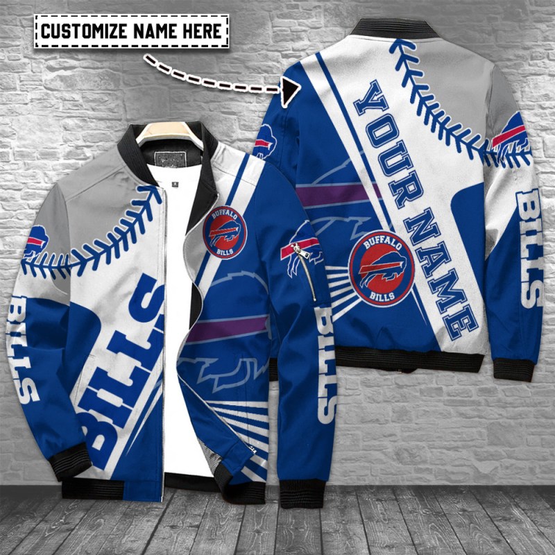 Buffalo Bills Personalized Bomber Jacket Front View