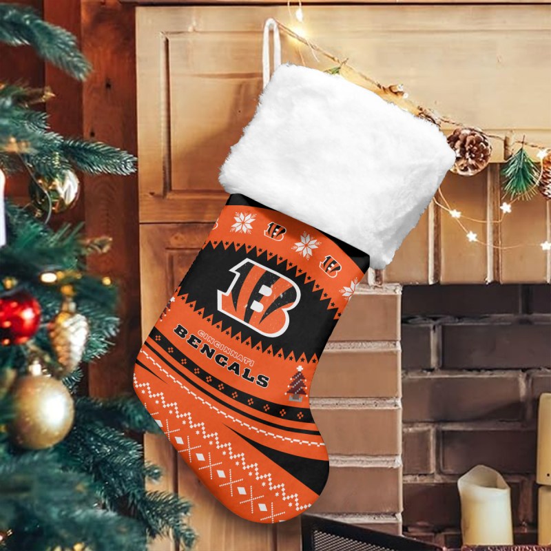 Cincinnati Bengals Christmas Socks Design