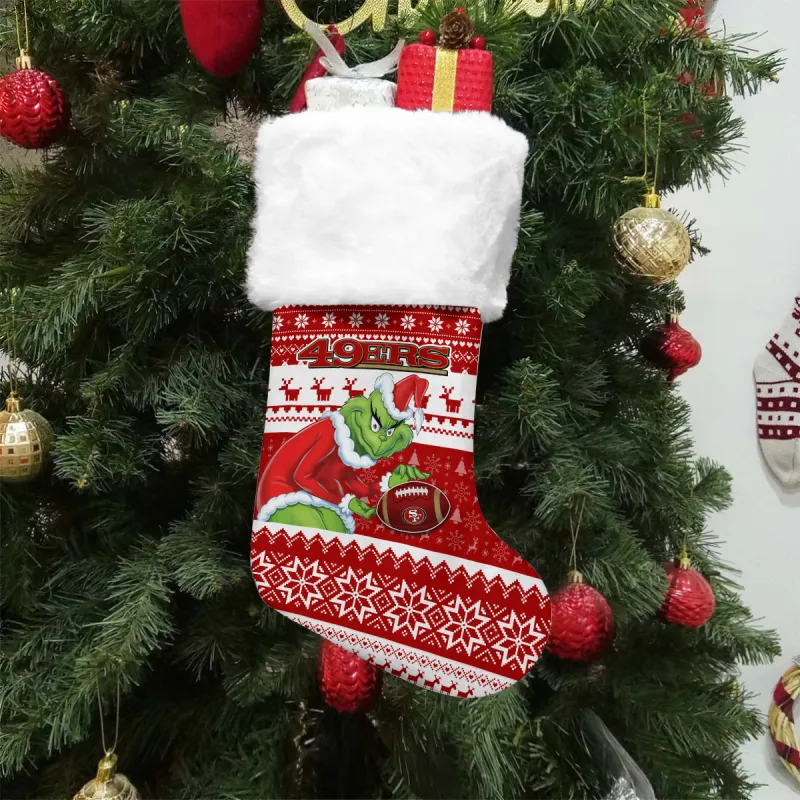 San Francisco 49ers Christmas Socks - Front View