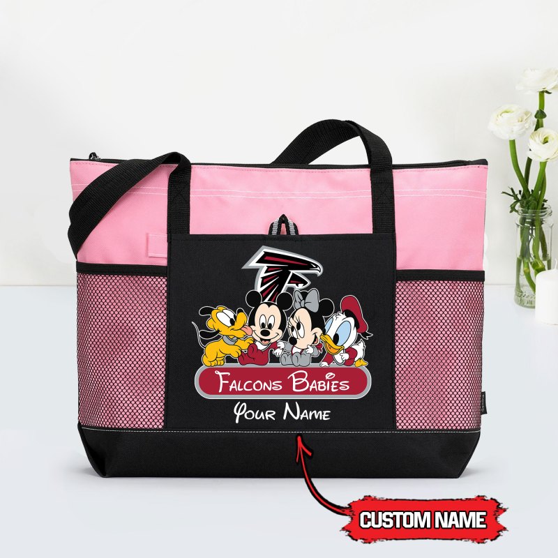 Atlanta Falcons Personalized Babies Tote Bag Pink