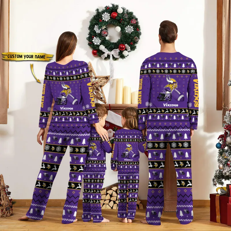 Personalized Pajamas for Minnesota Vikings Fans