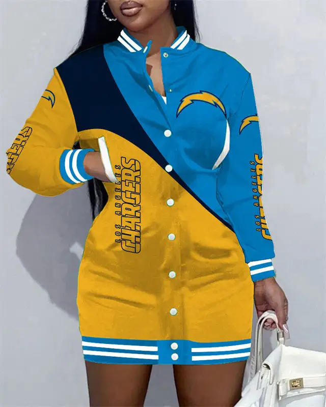 Los Angeles Chargers Women's Button Down Jacket Dress