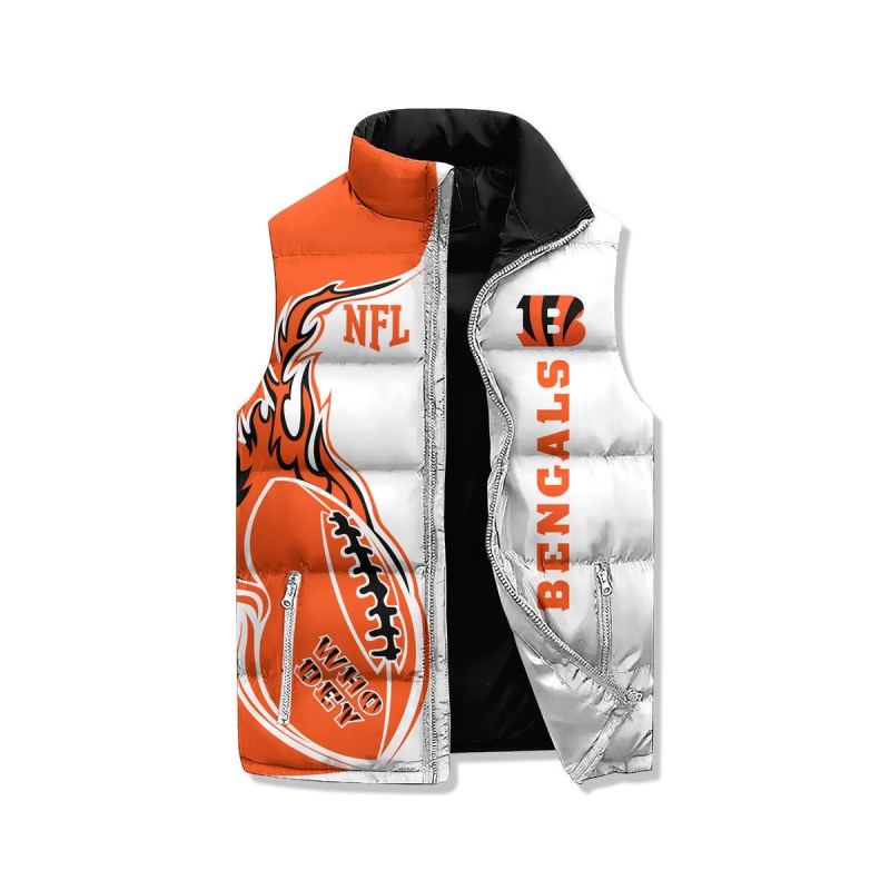 Cincinnati Bengals Puffer Jacket Back View