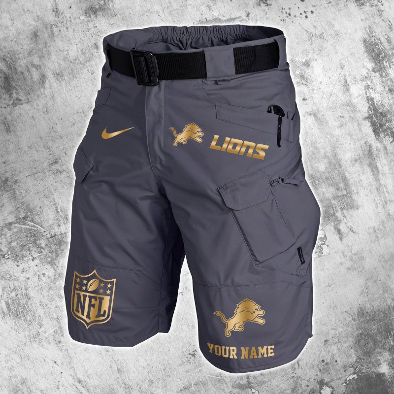 Detroit Lions Men Shorts Gray