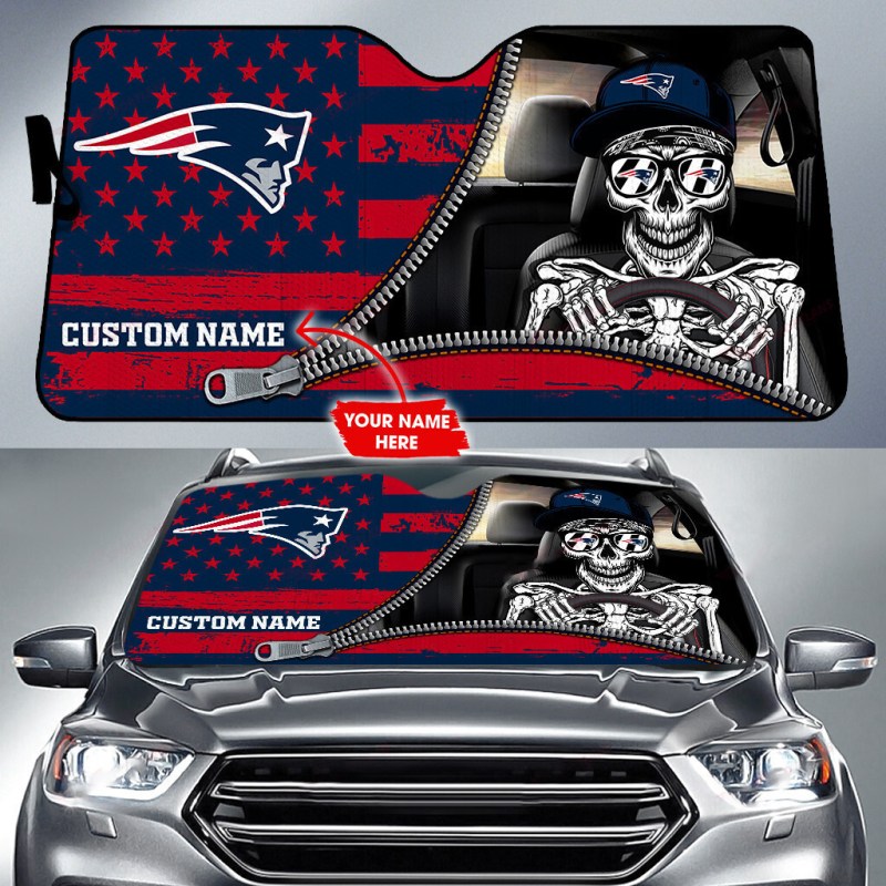 New England Patriots Personalized Auto Sun Shade
