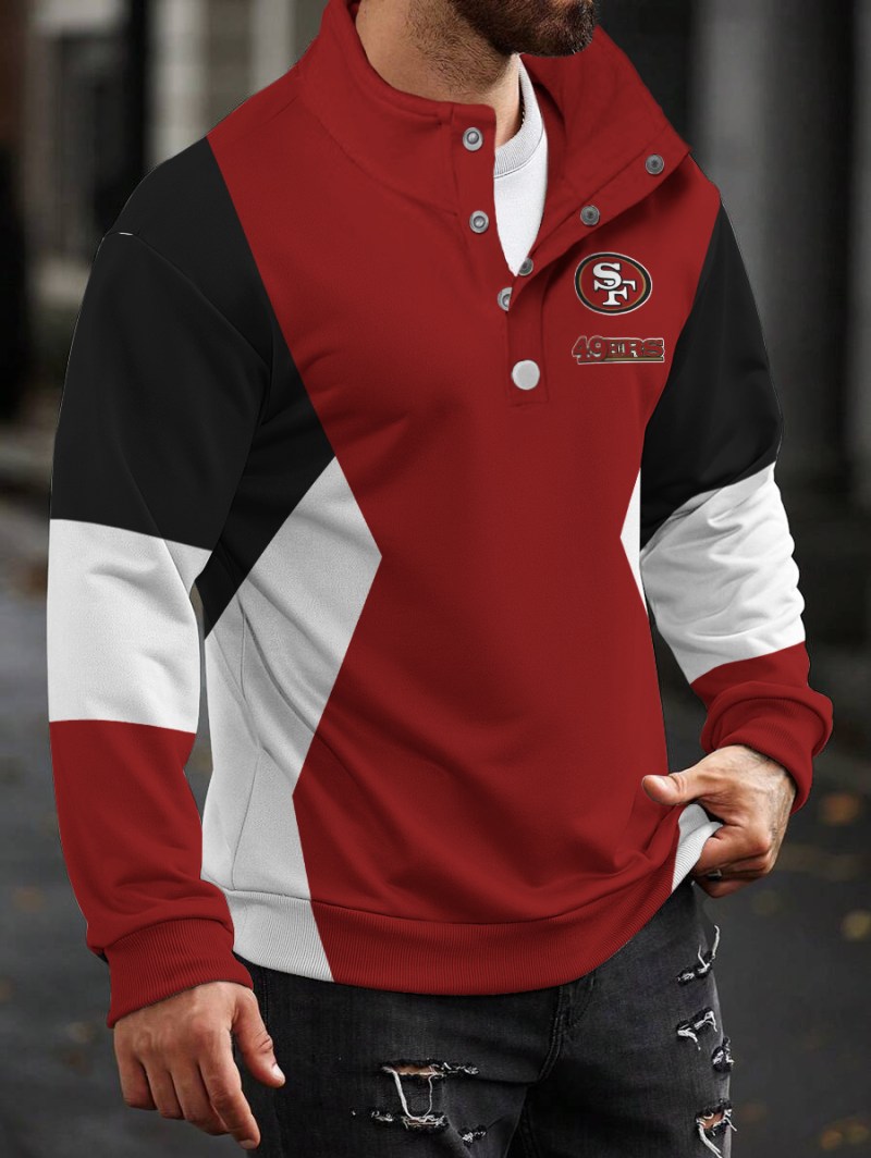 San Francisco 49ers Casual Colorful Stand Collar Sweatshirt