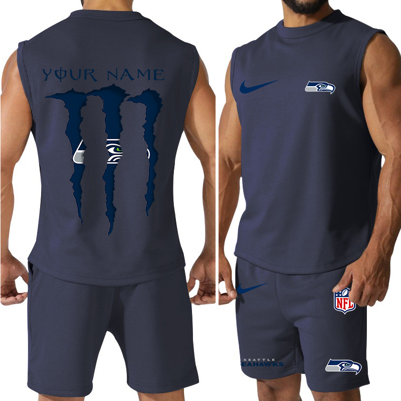 Seattle Seahawks Men Jersey Tank Top and Shorts 1