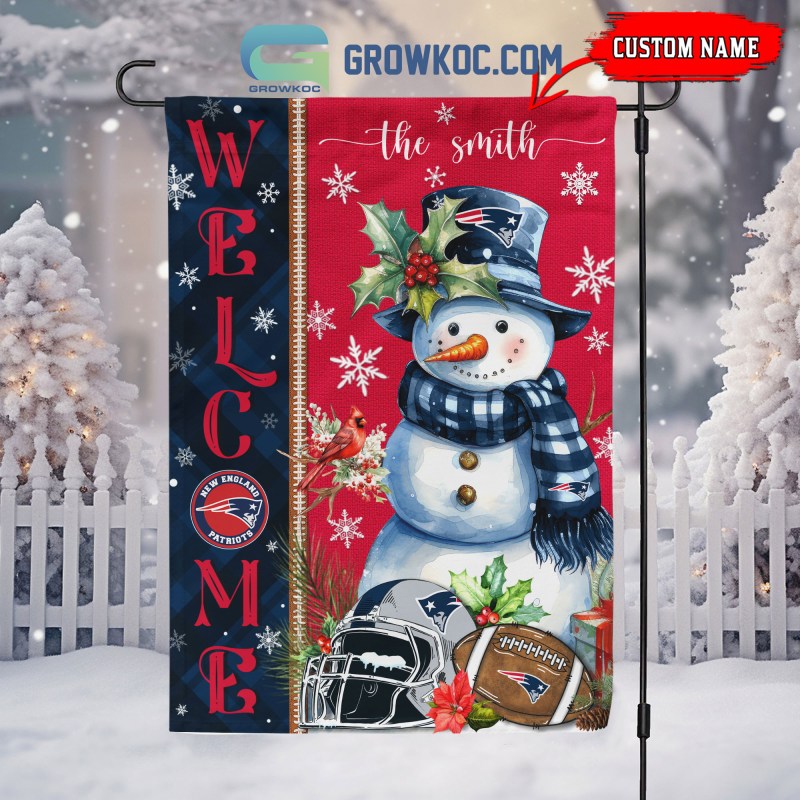New England Patriots Christmas Flag Image 3