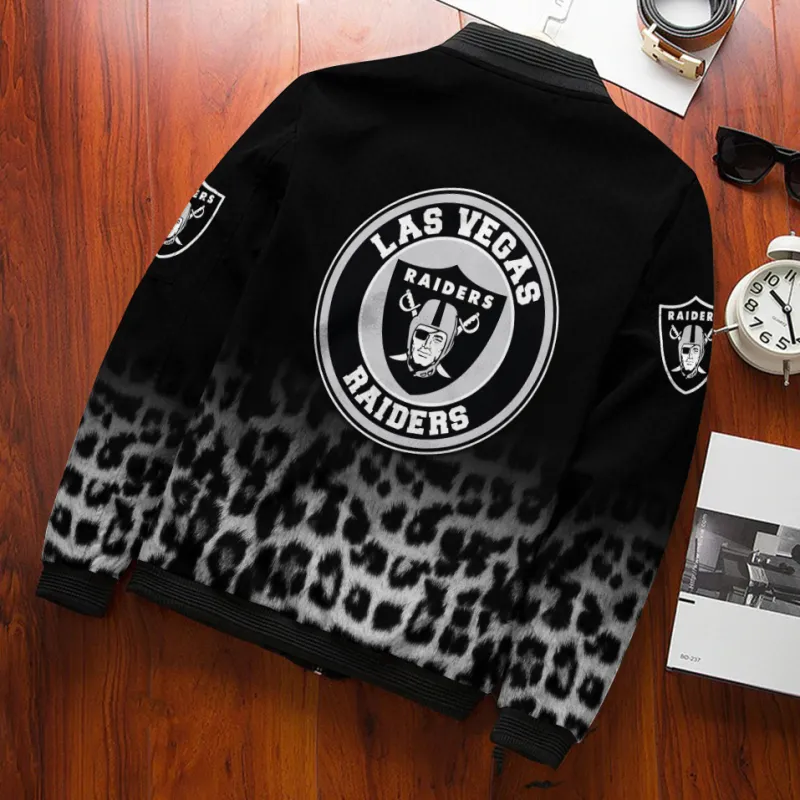 Las Vegas Raiders Bomber Jacket Back View