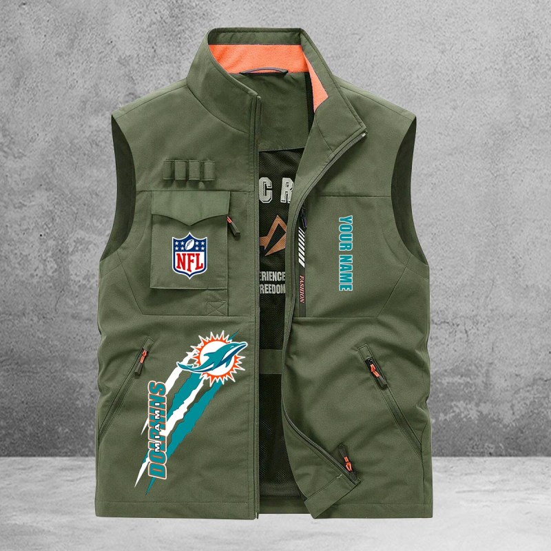 Comfortable Mesh Fabric Miami Dolphins Vest