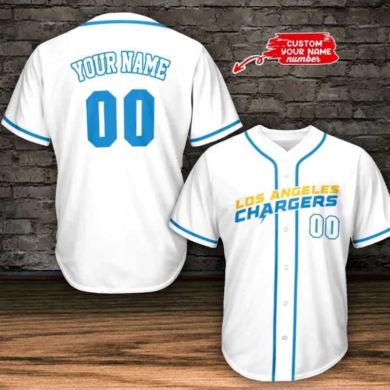 Los Angeles Chargers White Baseball Jersey