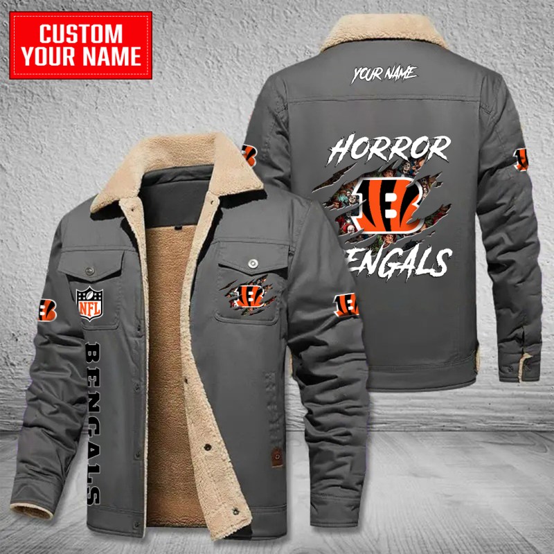 Cincinnati Bengals Bomber Jacket Gray