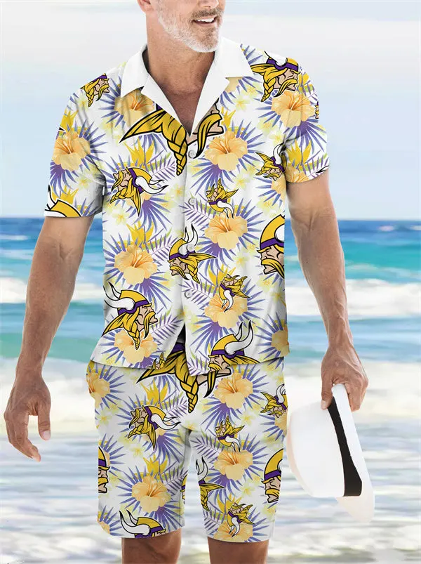 Minnesota Vikings Hawaiian Shirt and Shorts Combo