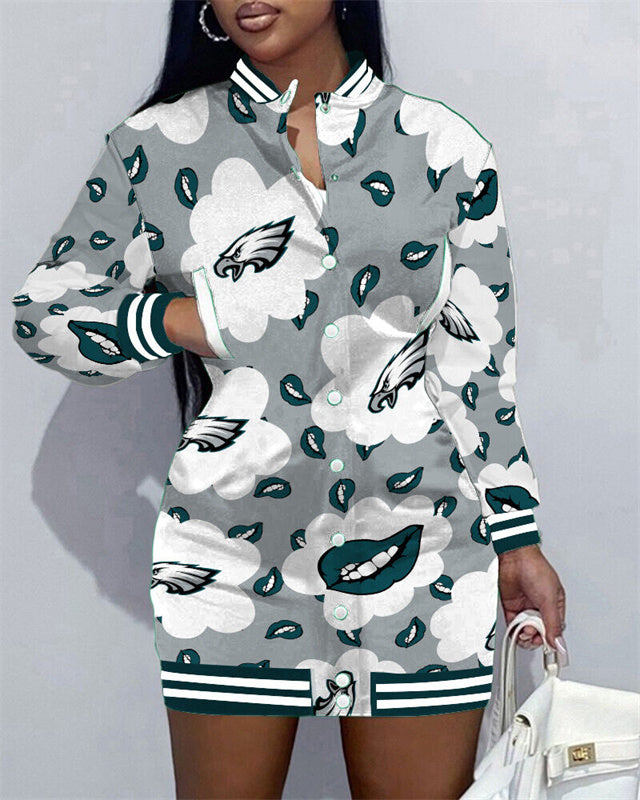 Philadelphia Eagles Women's Button Down Jacket Dress