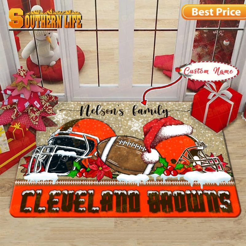 Cleveland Browns Christmas Doormat