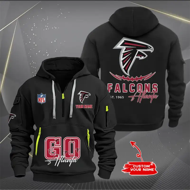 Atlanta Falcons New Personalized Quarter Zip Hoodie Limited Edition AZBTQZH000159
