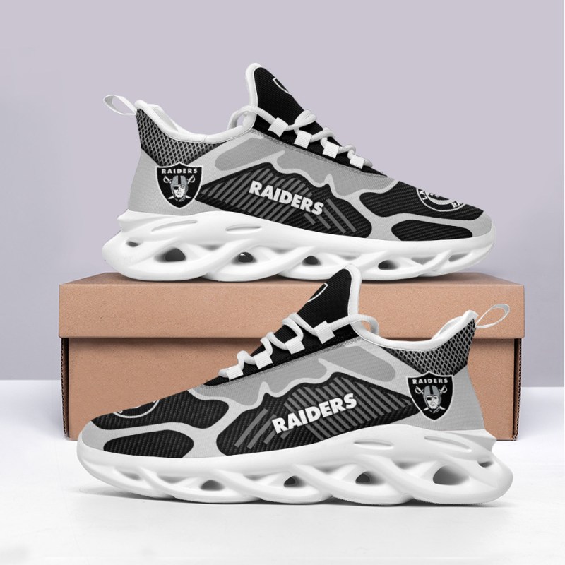Las Vegas Raiders Yezy Running Sneakers Detailed View