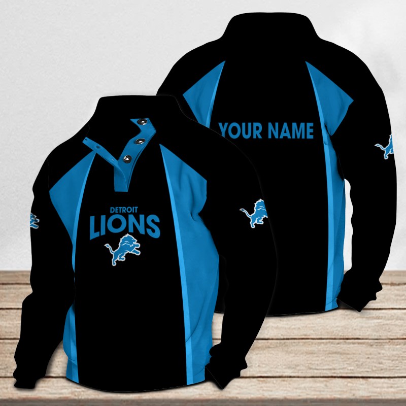 Detroit Lions Casual Colorful Stand Collar Sweatshirt