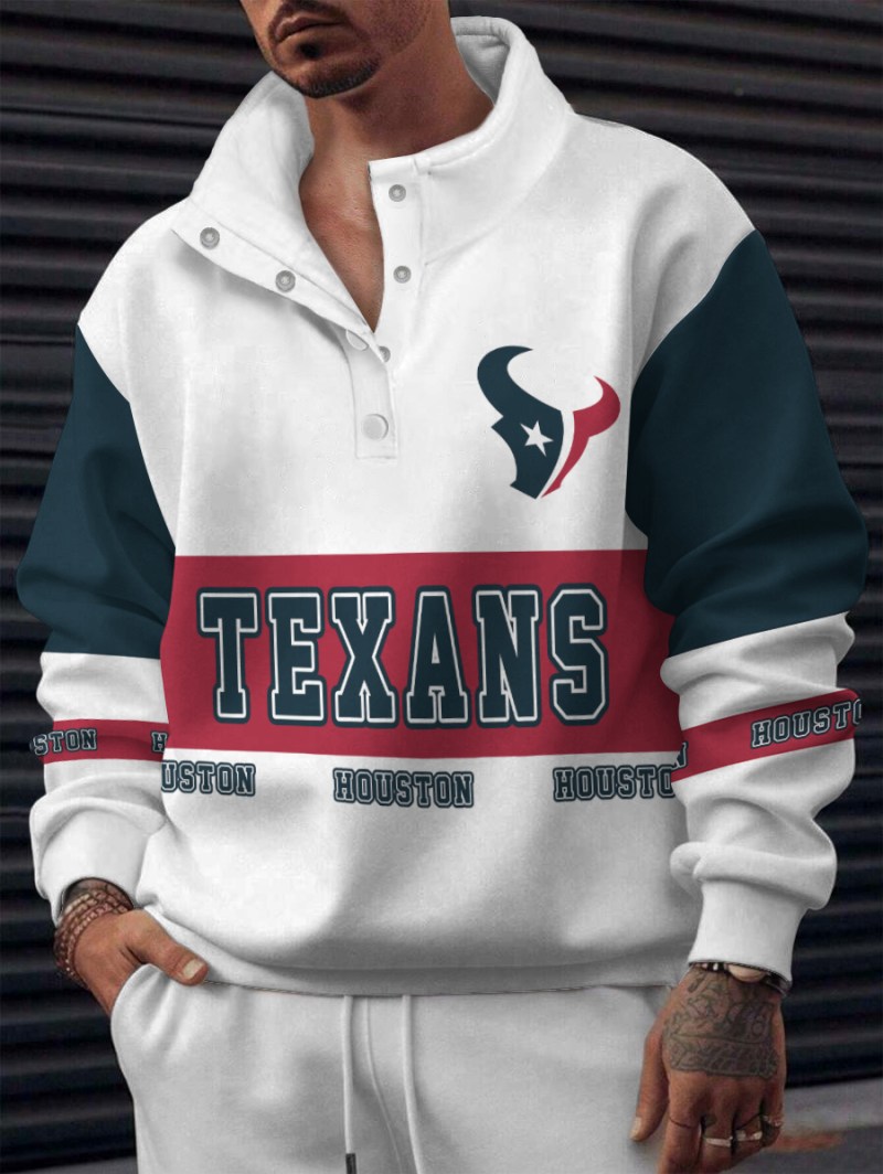 Houston Texans Casual Colorful Stand Collar Sweatshirt