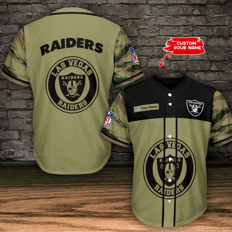 Las Vegas Raiders Personalized Baseball Jersey