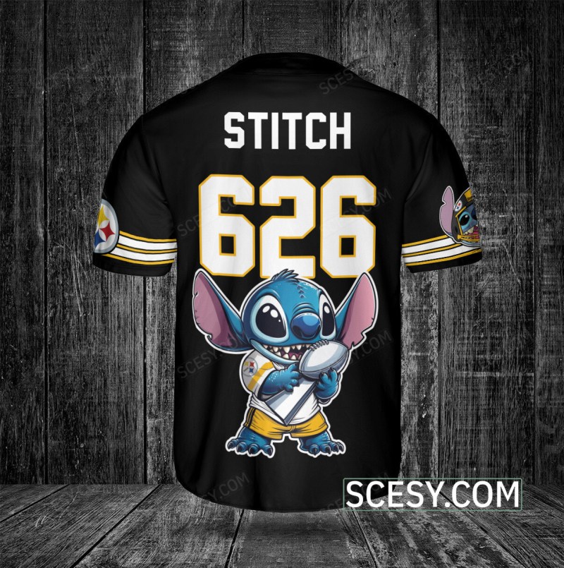 Pittsburgh Steelers Lilo And Stitch Jersey - Back View