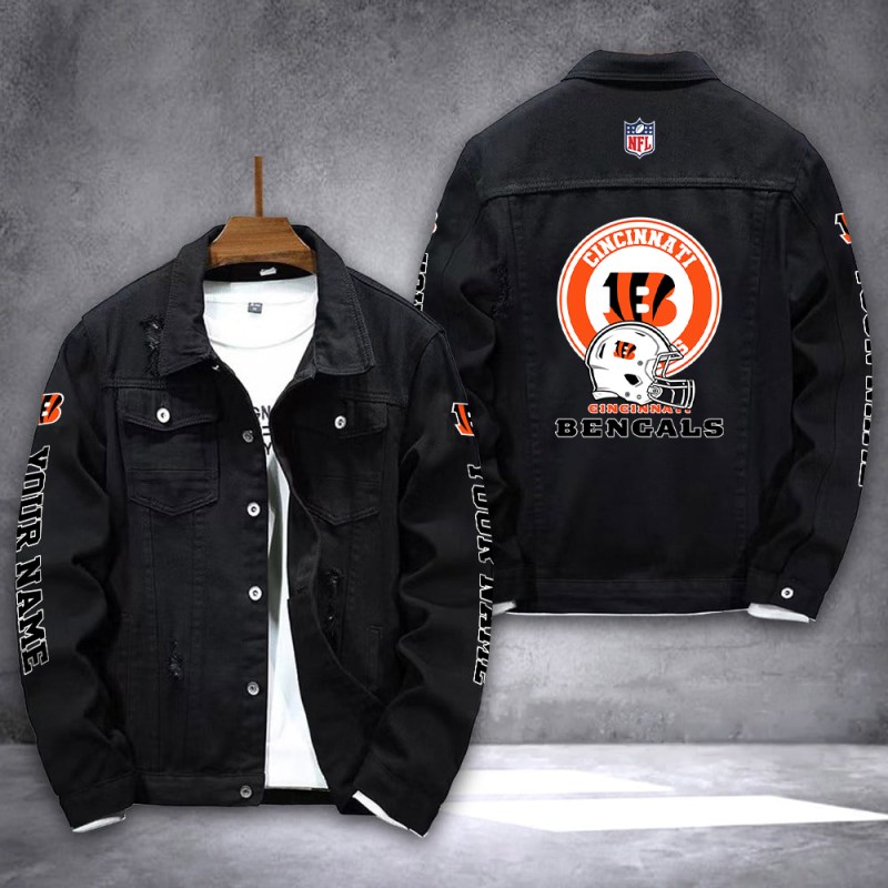 Cincinnati Bengals Denim Jacket Back View