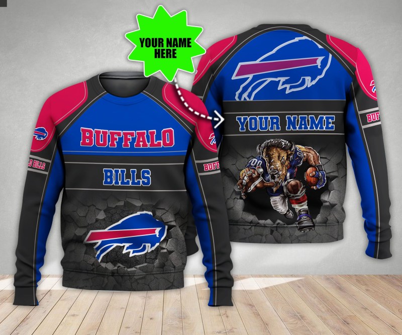 Buffalo Bills Personalized Ugly Christmas Sweater - Side View