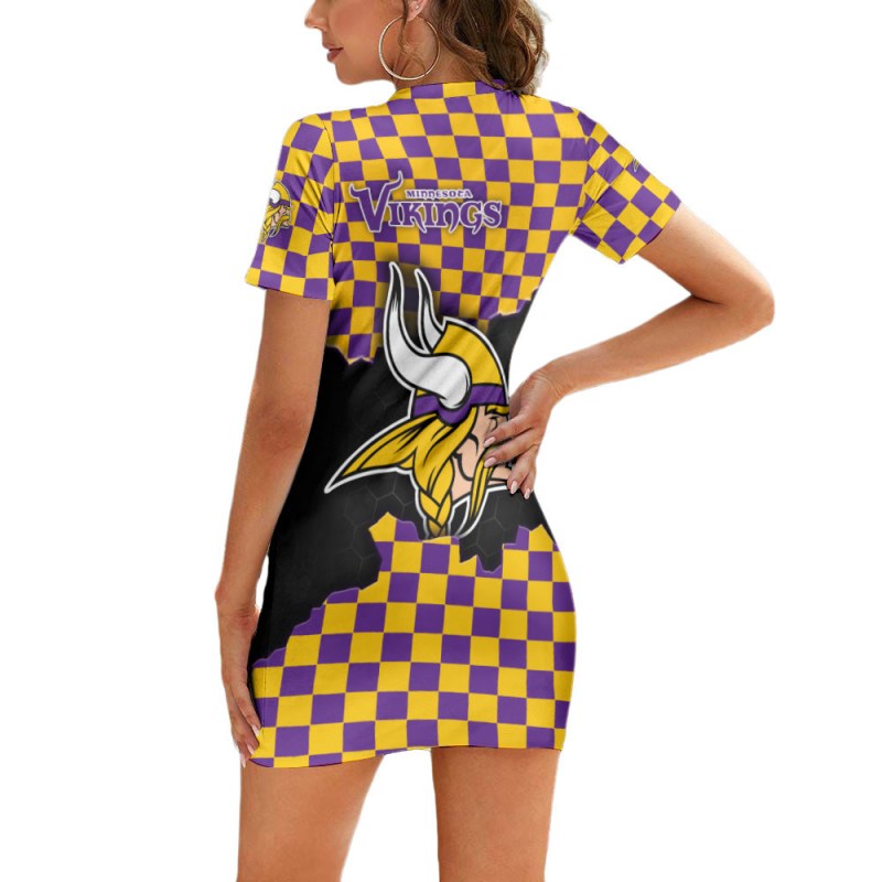 Cute Minnesota Vikings Bodycon Dress