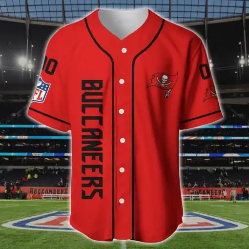 Tampa Bay Buccaneers Personalized Baseball Jersey Detail