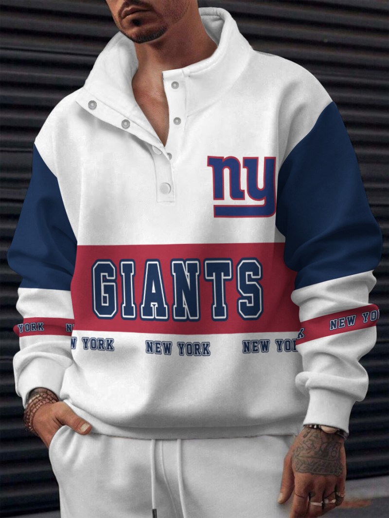 New York Giants Casual Colorful Stand Collar Sweatshirt