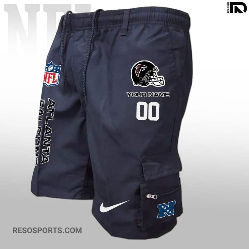 Atlanta Falcons Personalized Multi-Pockets Man Shorts - Side View