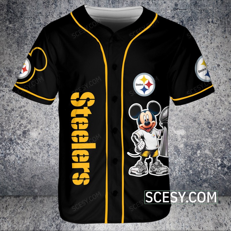 Pittsburgh Steelers Baseball Jersey - Back View