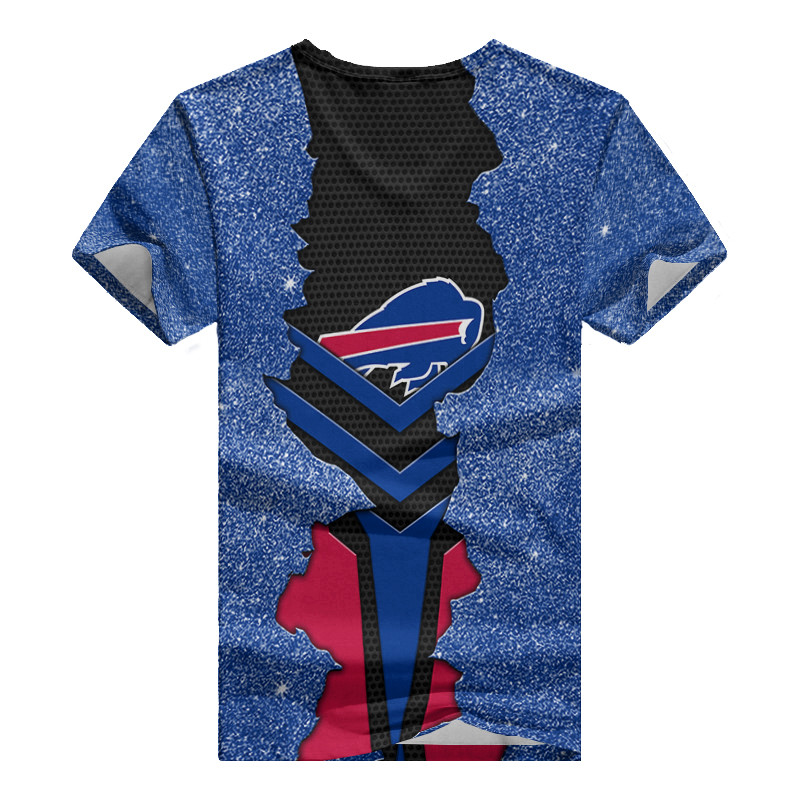 Buffalo Bills Summer V-neck Women T-shirt Back View