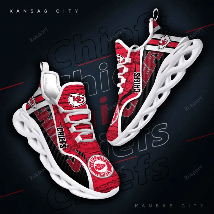 Kansas City Chiefs Yezy Running Sneakers - Side View