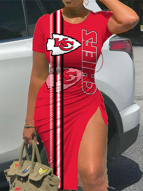 Kansas City Chiefs Slit Bodycon Dress