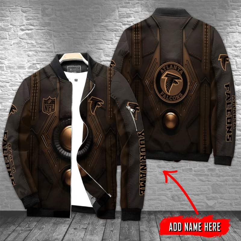 Atlanta Falcons Personalized Bomber Jacket Front View