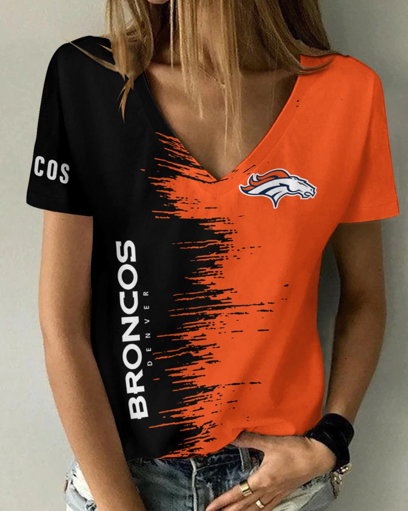 Denver Broncos Summer V-Neck Women's T-Shirt