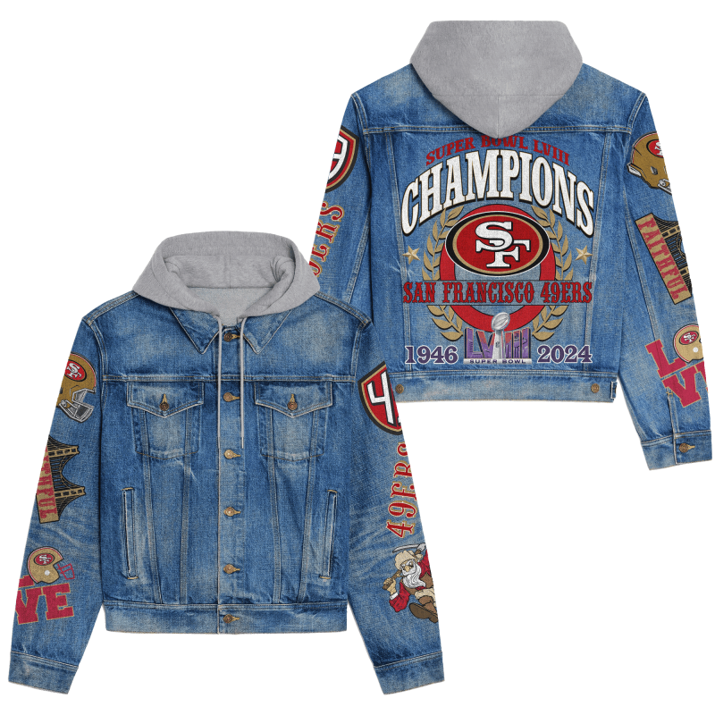 San Francisco 49ers Premium Hooded Denim Jacket