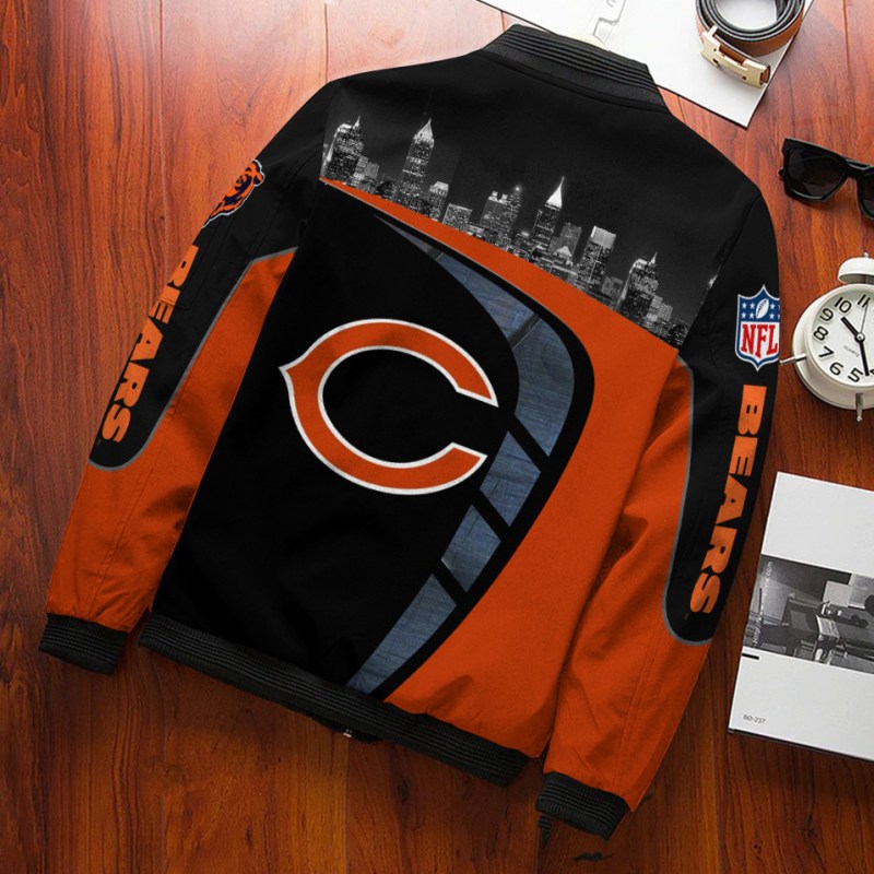Chicago Bears Bomber Jacket Close-up