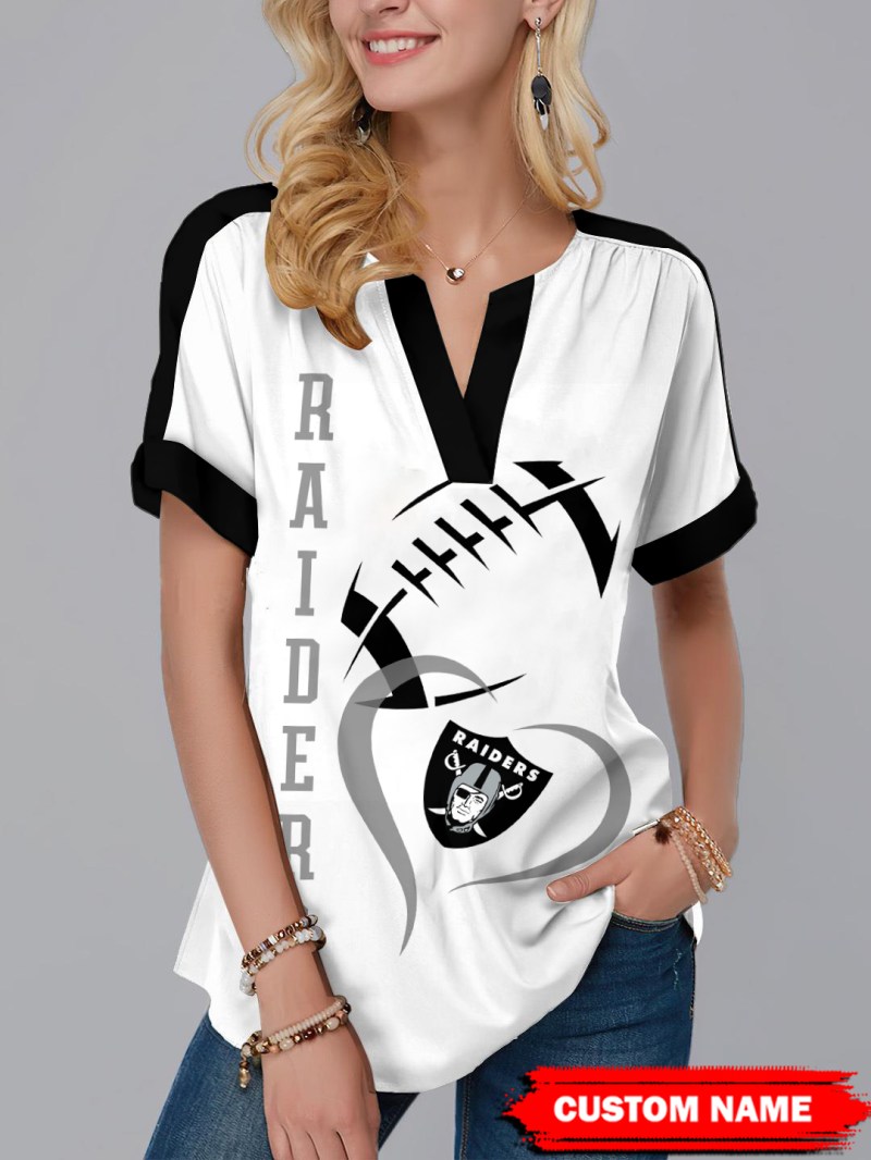 Las Vegas Raiders Personalized Fashion Short Sleeve V-Neck Shirt