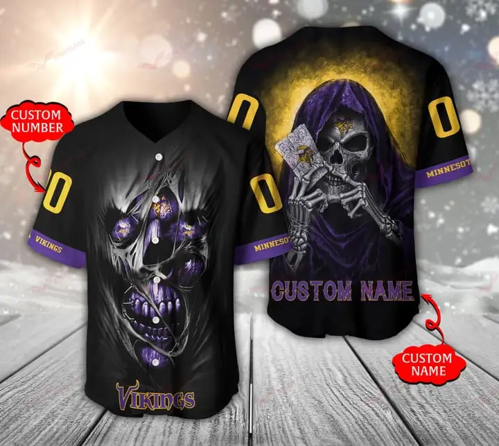 Minnesota Vikings Personalized Baseball Jersey