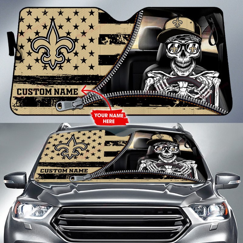 New Orleans Saints Personalized Auto Sun Shade
