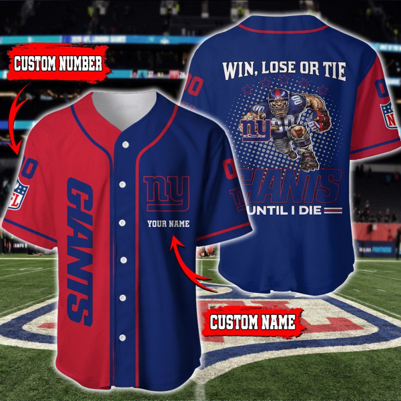 New York Giants Personalized Baseball Jersey