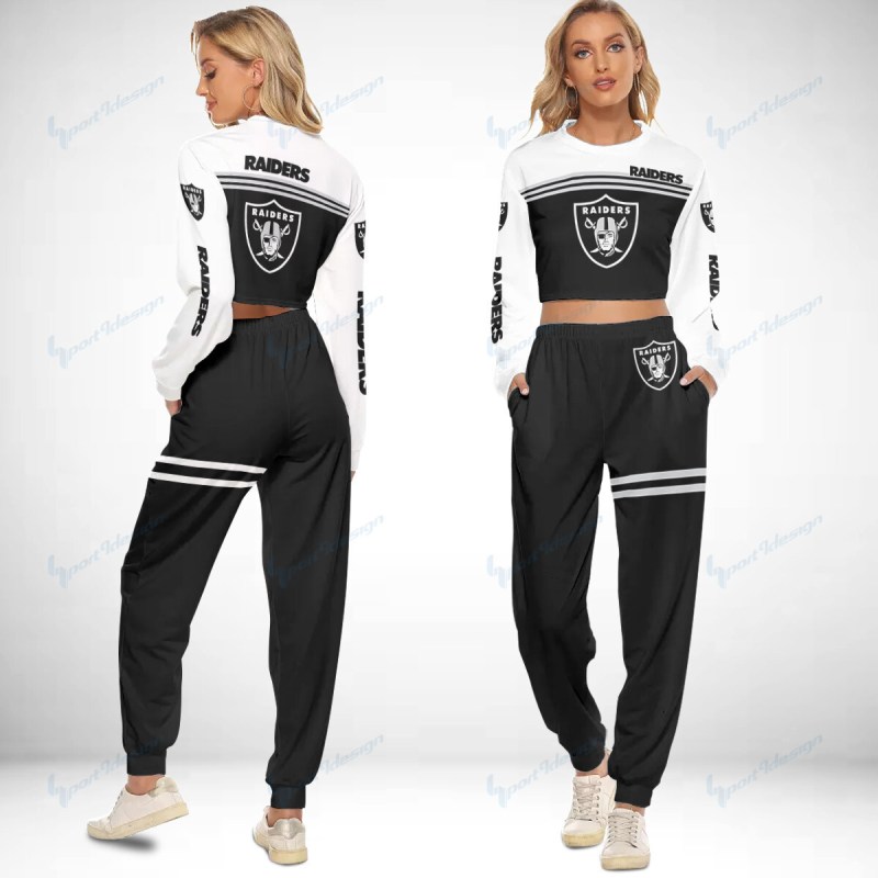 Las Vegas Raiders Crop Sweatshirt Suit