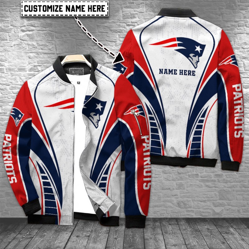 New England Patriots Personalized Bomber Jacket Front